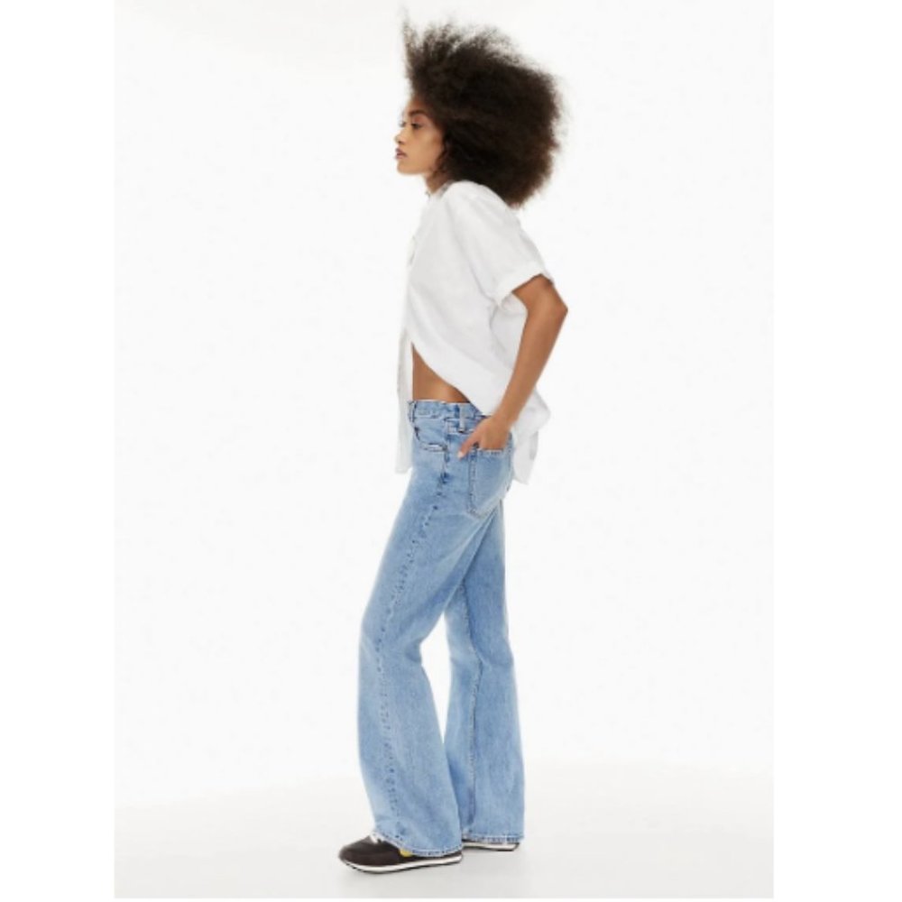 Aritzia Denim Forum The Marianne Mid Rise Loose Flare Pant